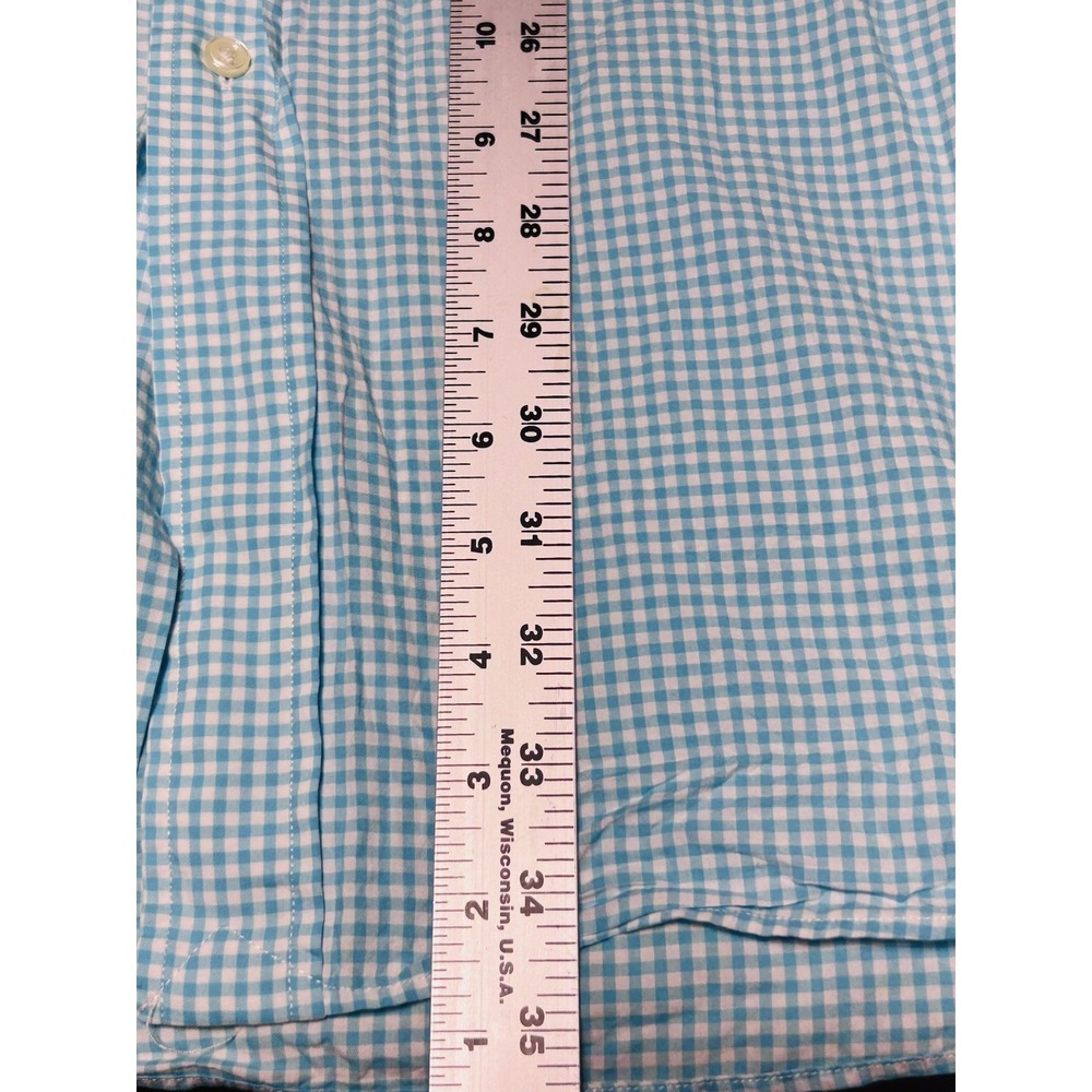 Ralph Lauren Shirt Mens 2XLT Teal Blue Check Long Sleeve Button Down Pink Pony - Picture 8 of 9